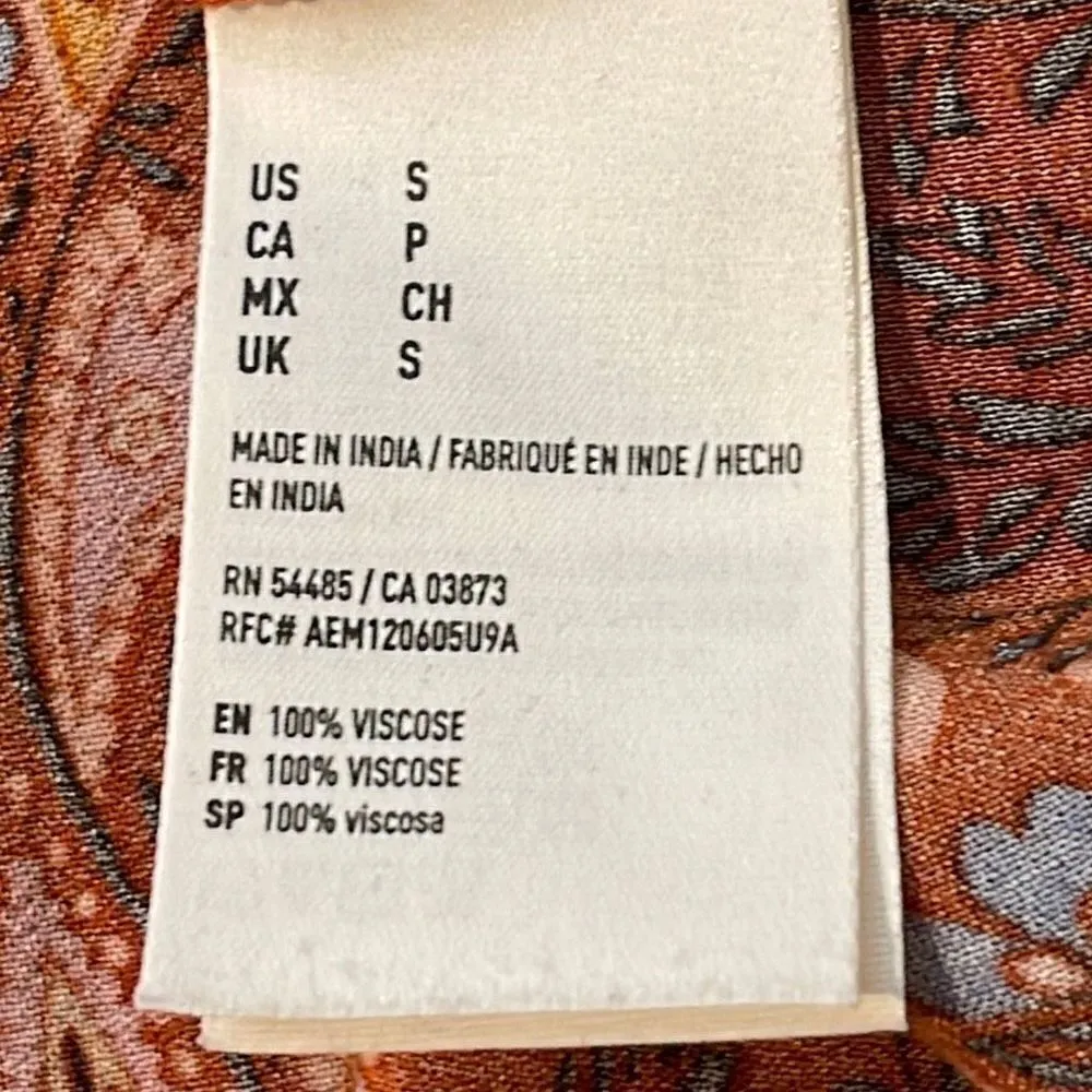 American Eagle Rayon Top. Boho.‎ Size Medium. Floral Print - Image 6