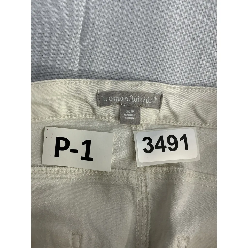 Womans Womans Within Size 20w White Straight Jeans - Image 3