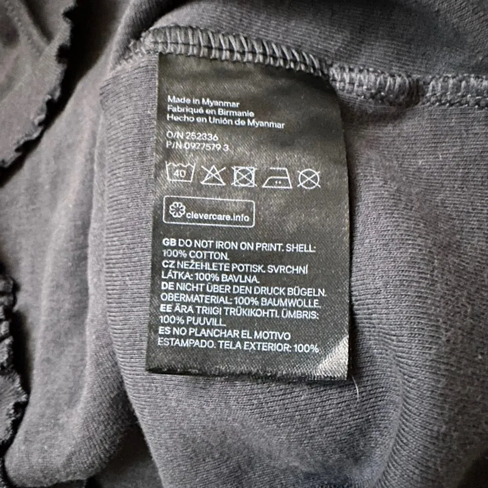 Divided Crop Top 100% Cotton Short Sleeve Crew Neck Basic Tee Grey Sz S - Image 4