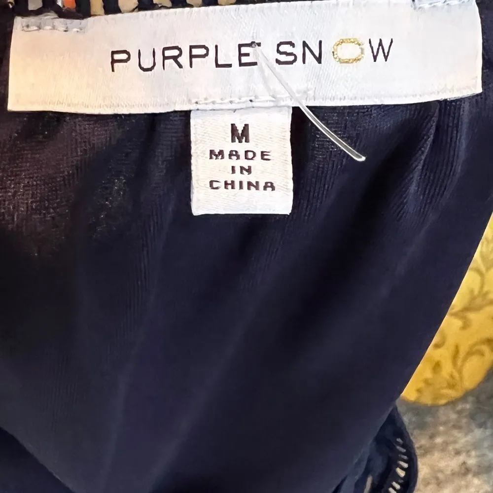 Purple Snow Navy Cold‎ Shoulder Dress - Image 7