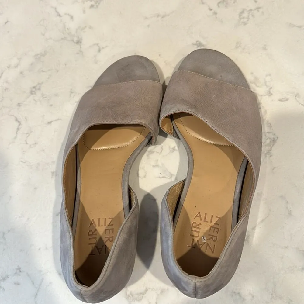 Naturalizer  Lucie D'Orsay Flat Turtle Dove Nubuck suede sandals size 7.5 - Image 8