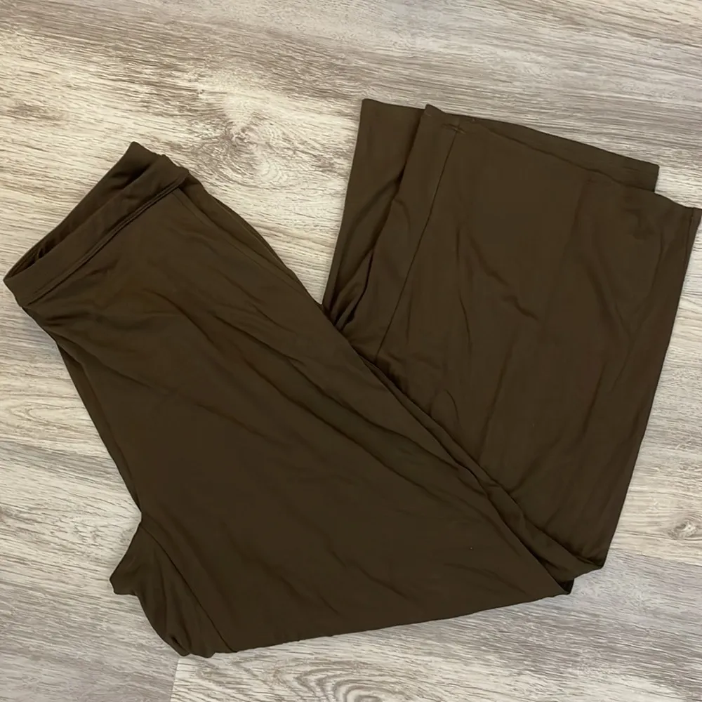 J. Jill Brown Wide Leg Stretch Capri Pants with Side Pockets Size XS - Image 4