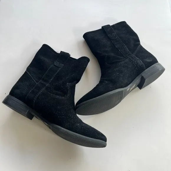 Vince Camuto Fanti‎ Suede Slouch Boot Black Women Size 7M Ankle Booties Shoes - Image 5