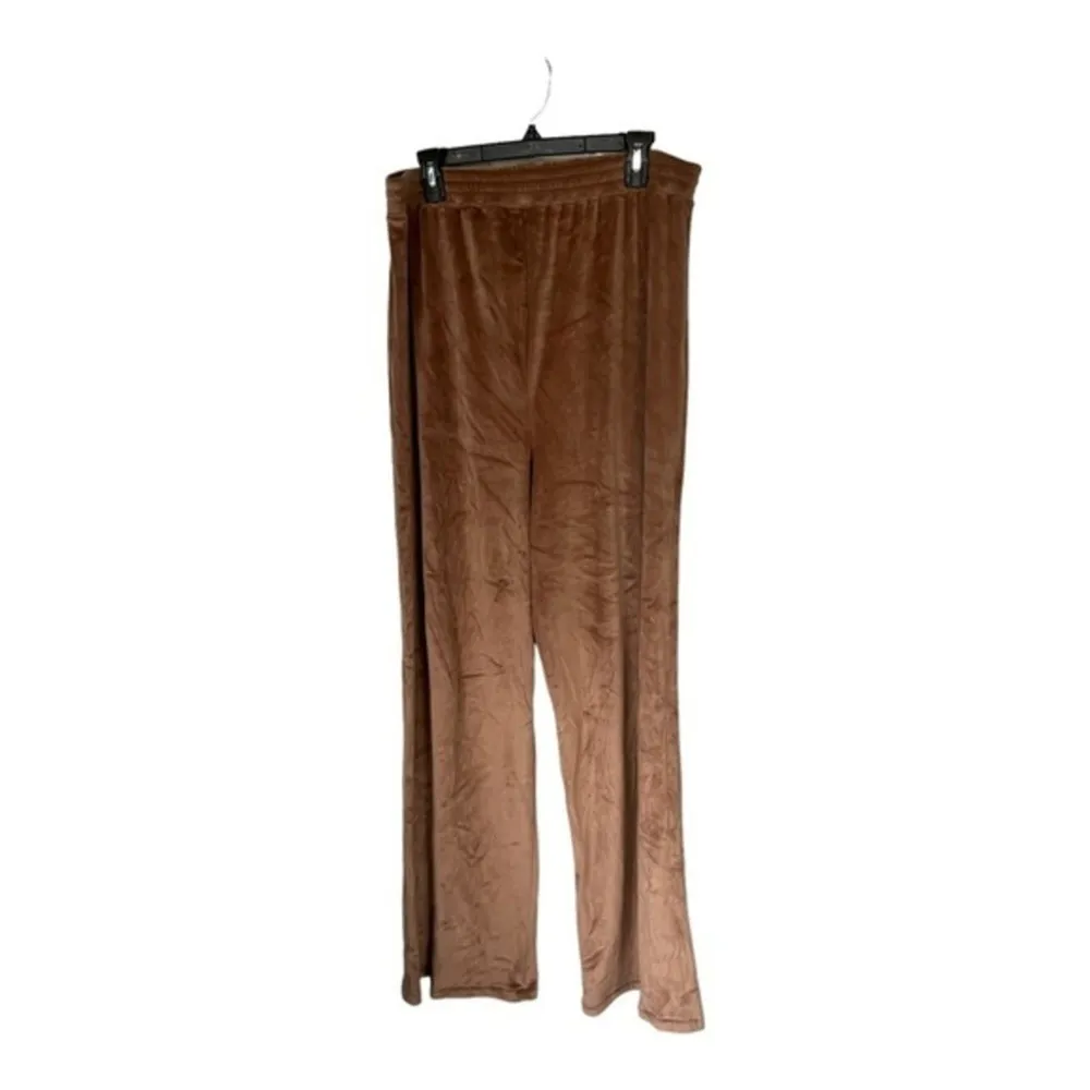 Skims Velour Velvet Brown Wide Leg Lounge Pants Size Large NWOT - Image 5