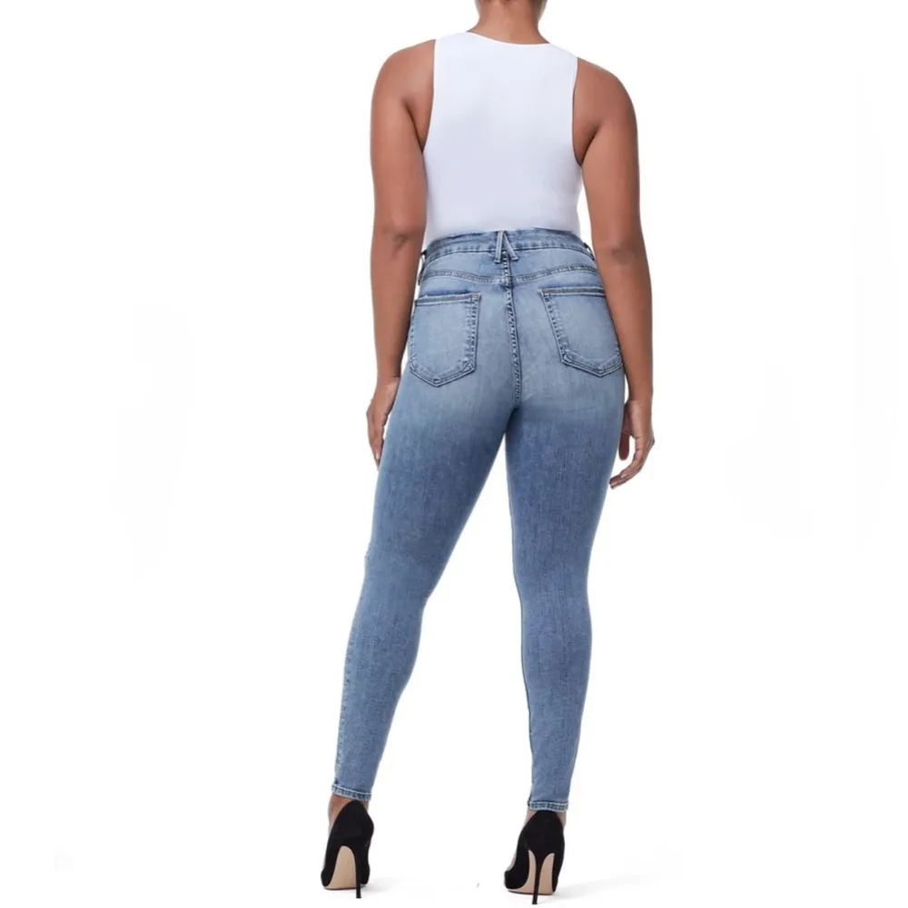 Good American THE HONEYMOON MID RISE Women's Blue Skinny Maternity Jeans Size 10 - Image 2