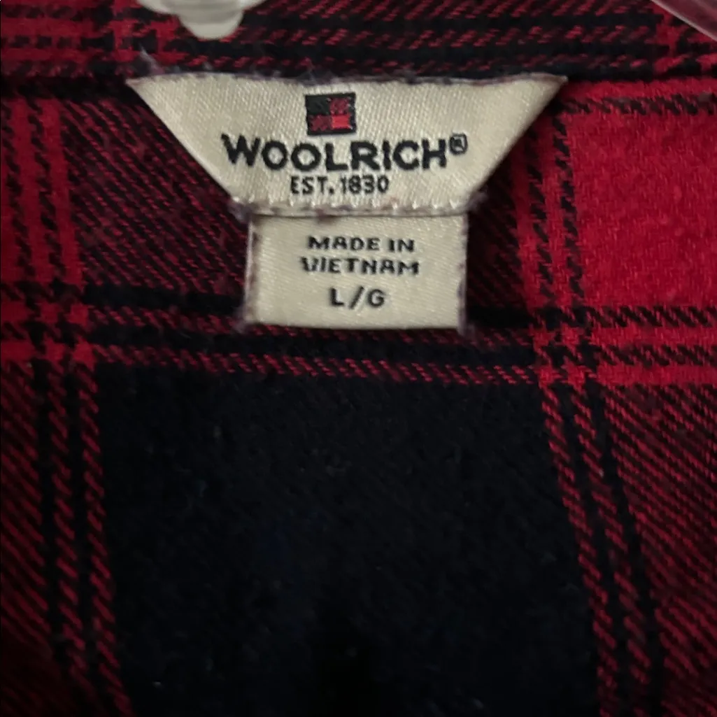 Woolrich  flannel button down sz L - Image 7