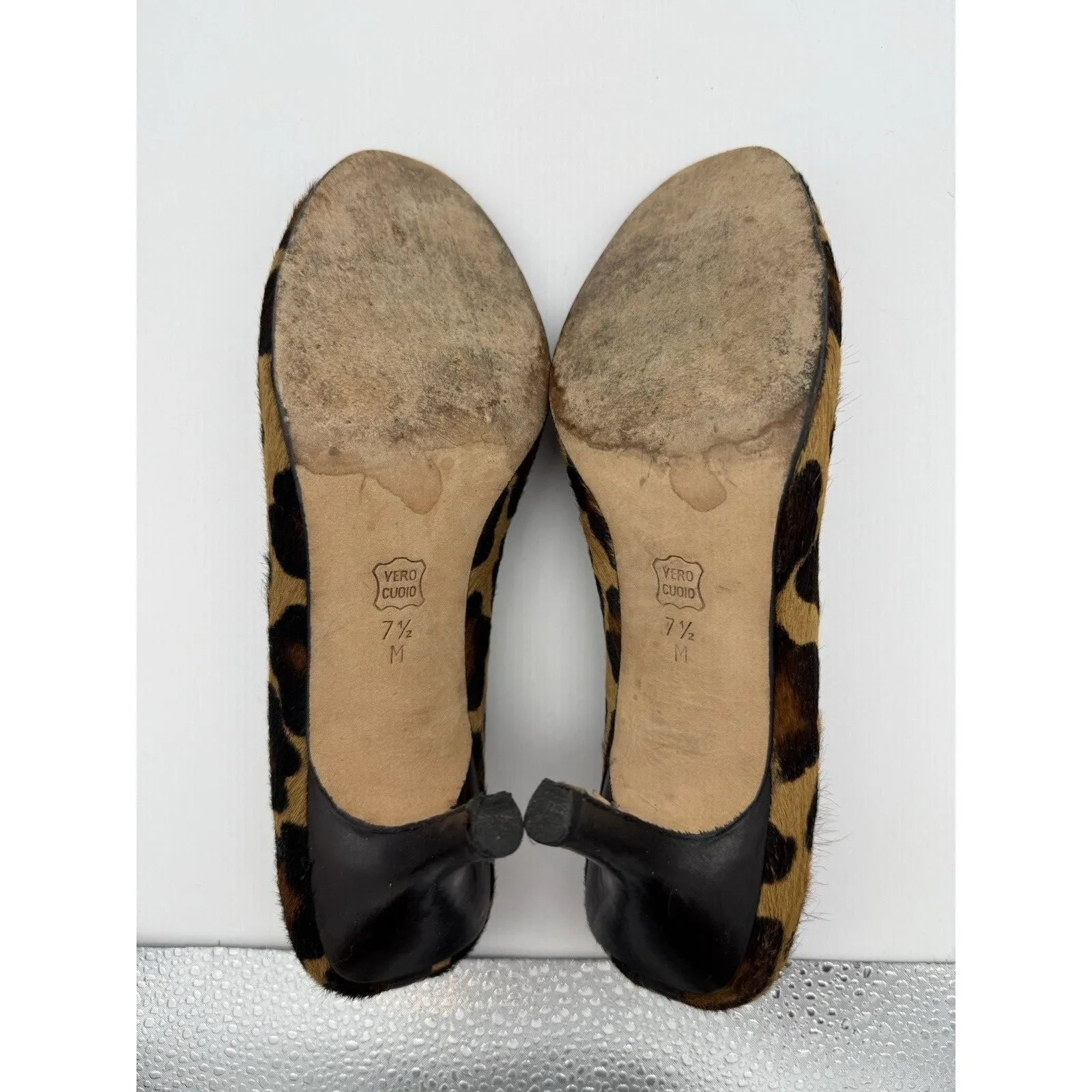 Van Eli Peep Toe 3" Heels Women 7.5 Animal Print Calf Hair Wedding Going Out Brown - Image 7