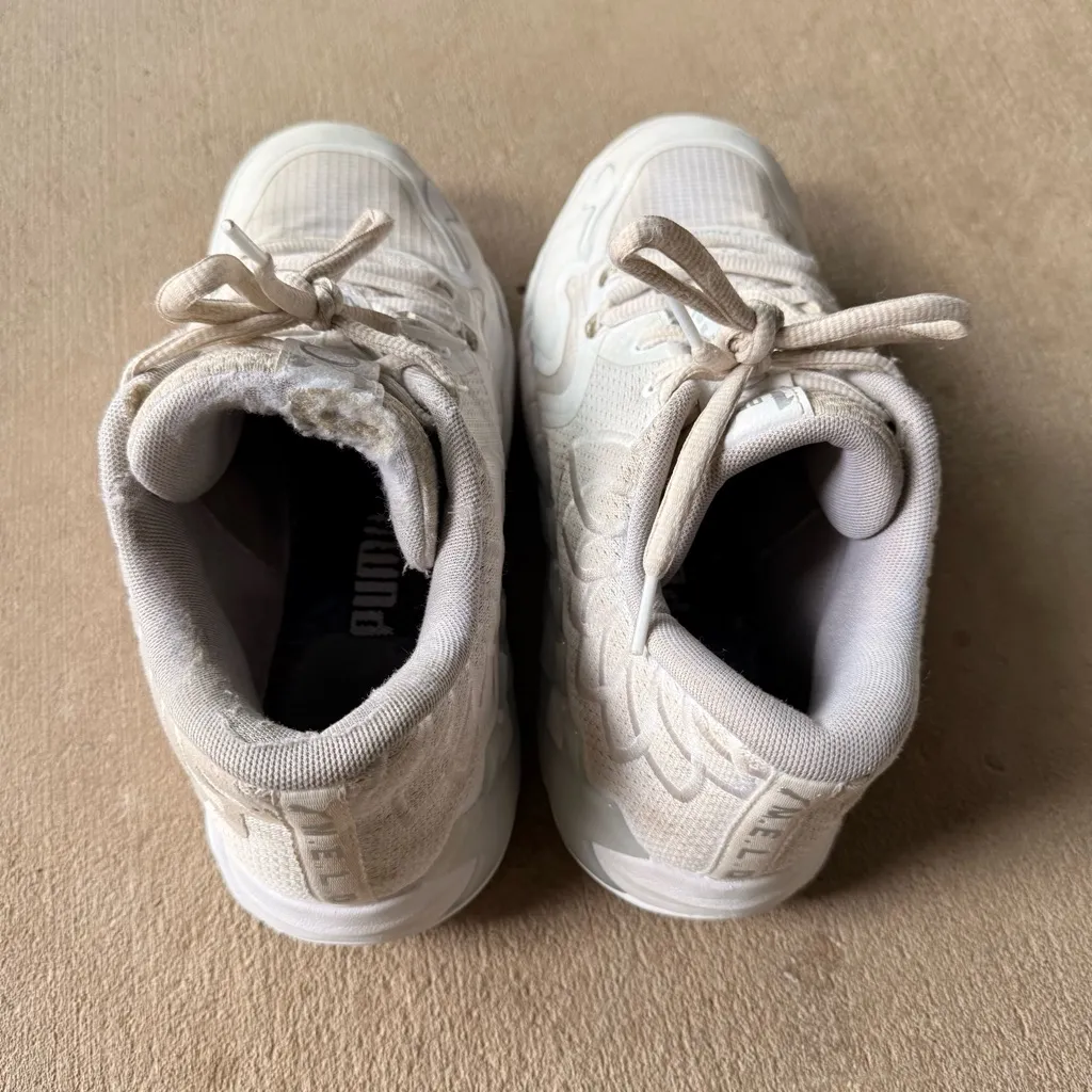 Puma Women's Cream and White Sneakers - Image 8