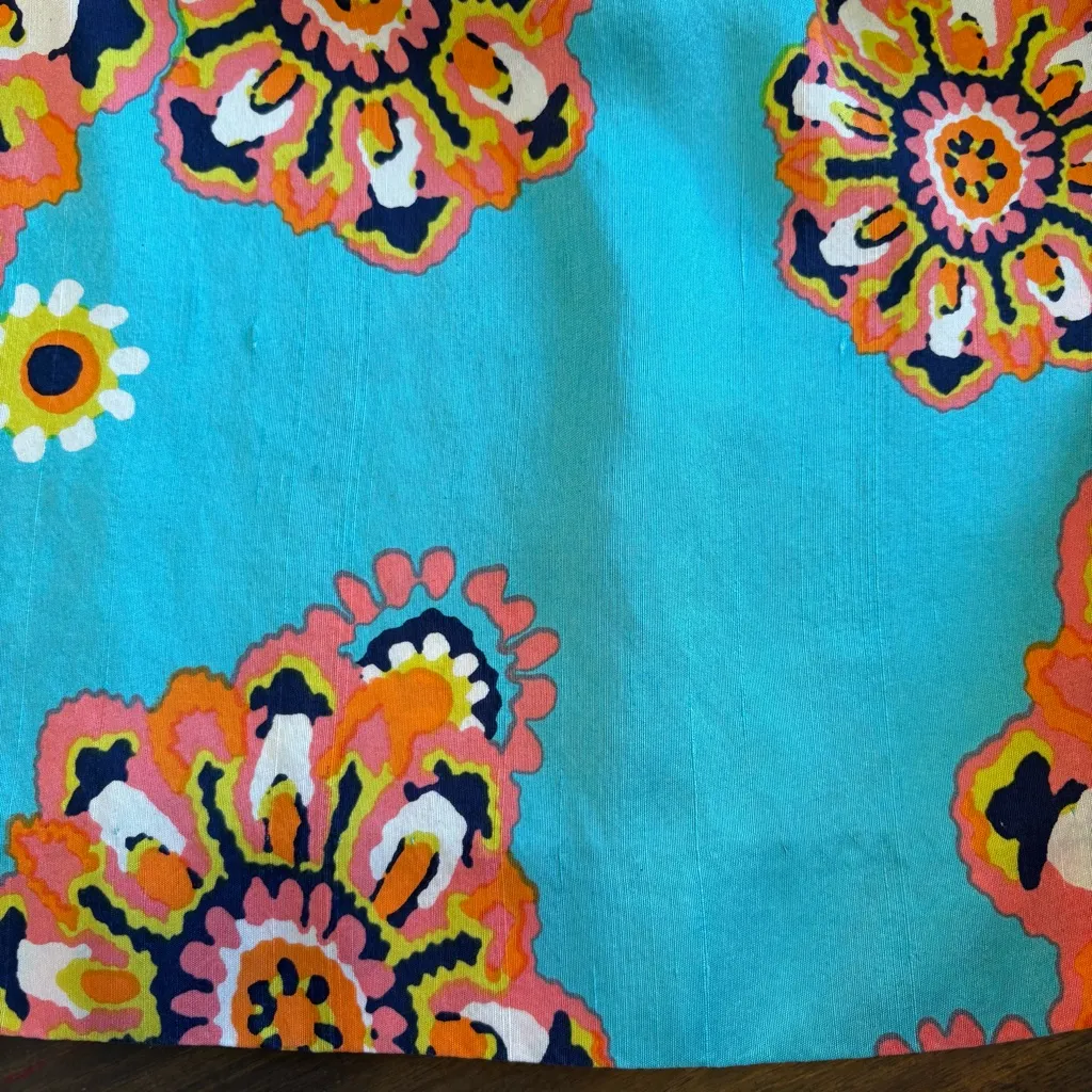 Trina Turk Gypsy Psychedelic Floral Funky Medallion Baby Doll Bell Sleeve Silk - Image 8