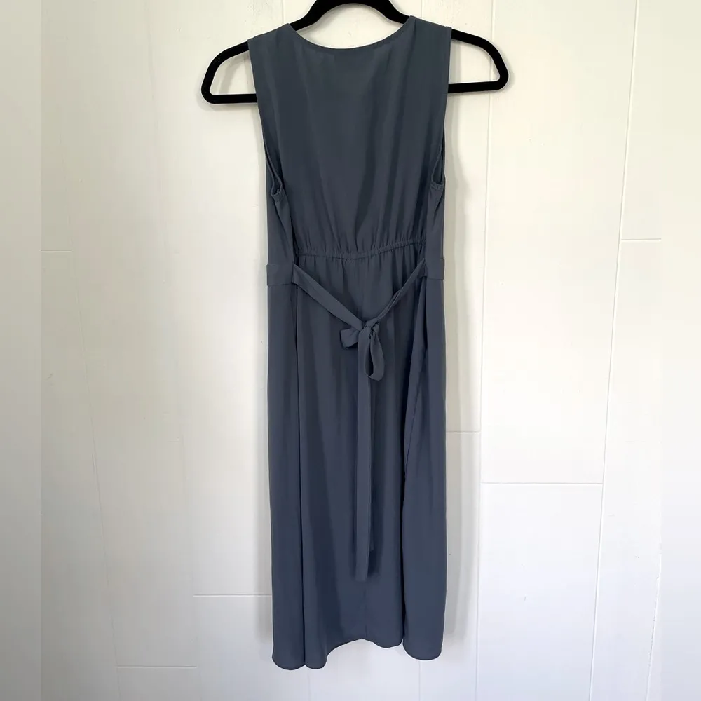 Motherhood Maternity Blue Sleeveless Faux Wrap Dress ~ Ruffle Detail ~ Size S - Image 2