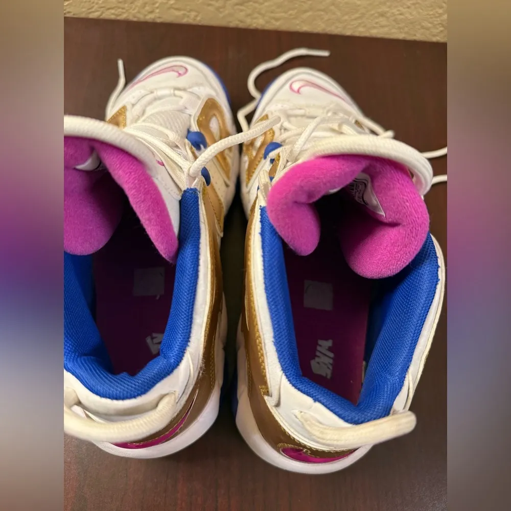 Nike Uptempo Sneakers with Gold and Blue Accents - Image 7