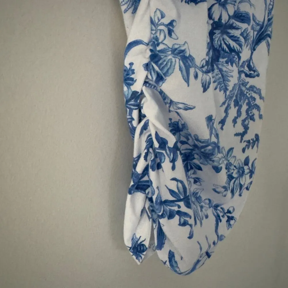 Maeve Anthropologie Ruched Side Tie Bow Spaghetti Strap Tank Floral Bee Bird S - Image 5