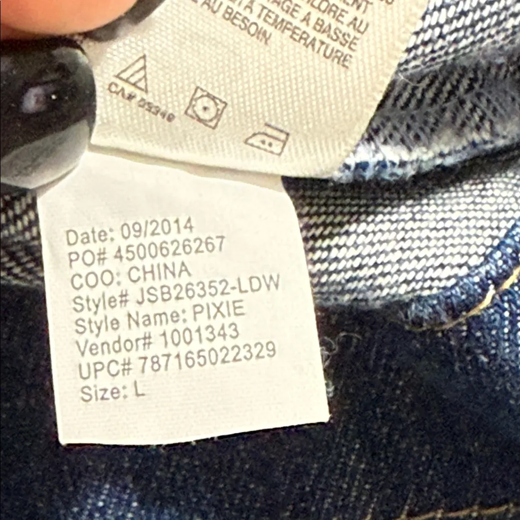 Jessica Simpson size large pixie long sleeve denim jacket button down new - Image 7