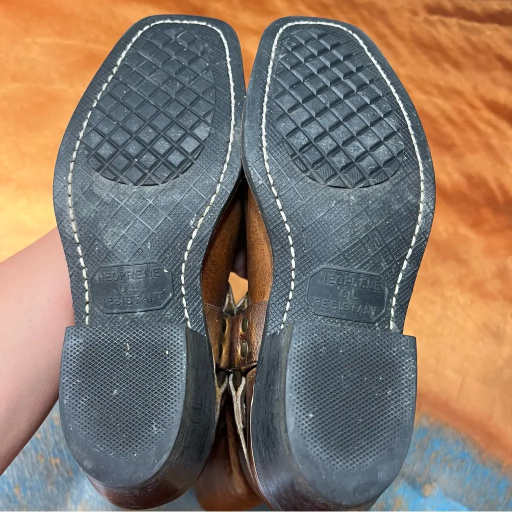 Vintage Frye 12R Brown leather Harness Boots USA Cowgirl size 6 - Image 12