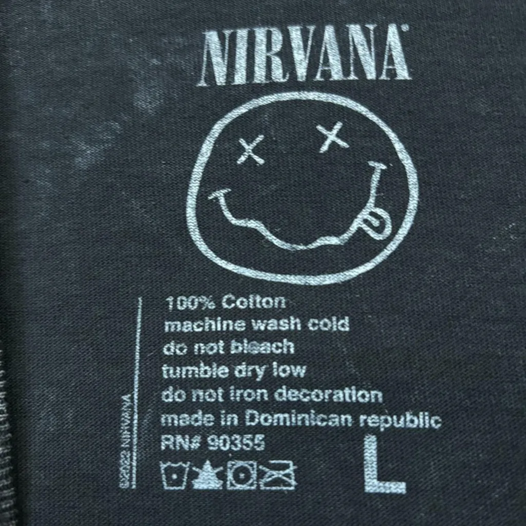 Nirvana In Utero Grunge Band Mineral Wash T-Shirt Size Large - Image 4
