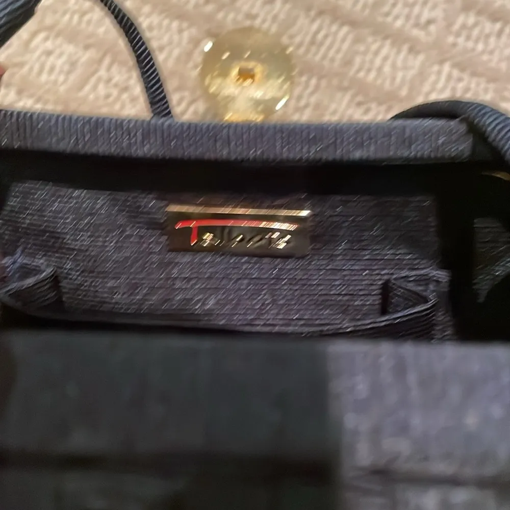 Talbots Navy Blue Woven Shoulder Bag - Image 5