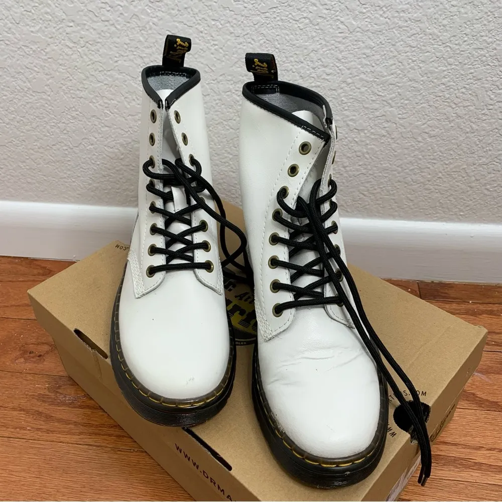 Dr Martens Zavala White Combat Boots Size 7 - Image 2