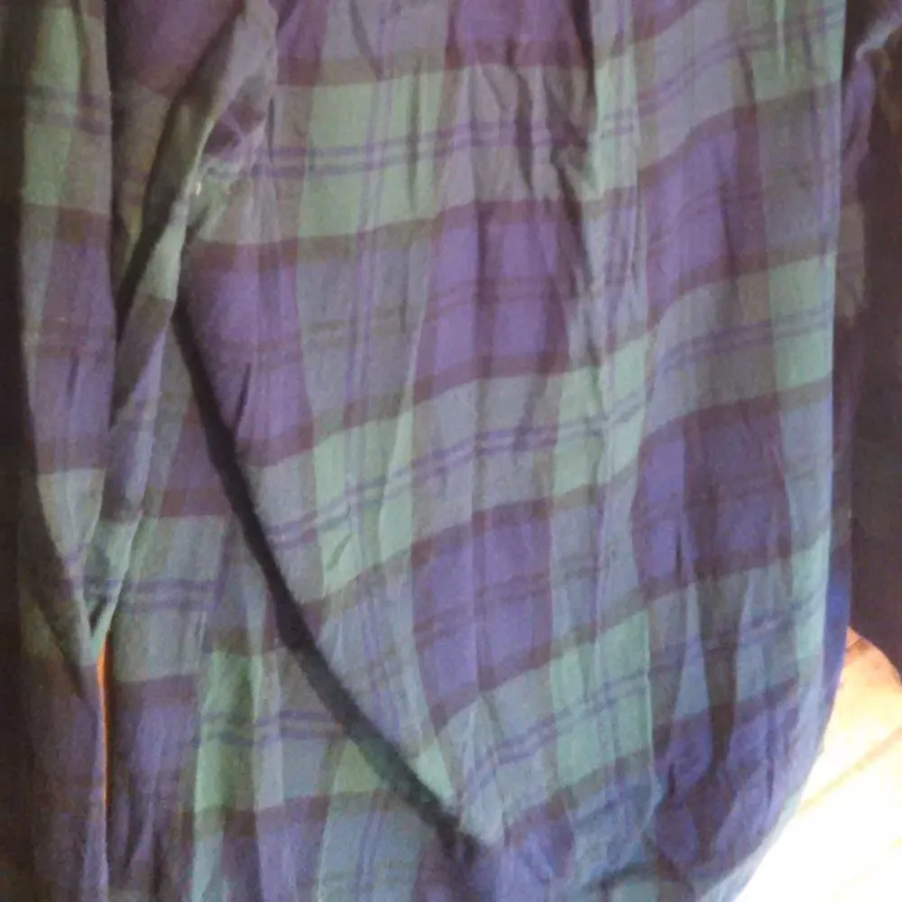 Women's Classic Old Navy Green and Blue Flannel Shirt - Image 12