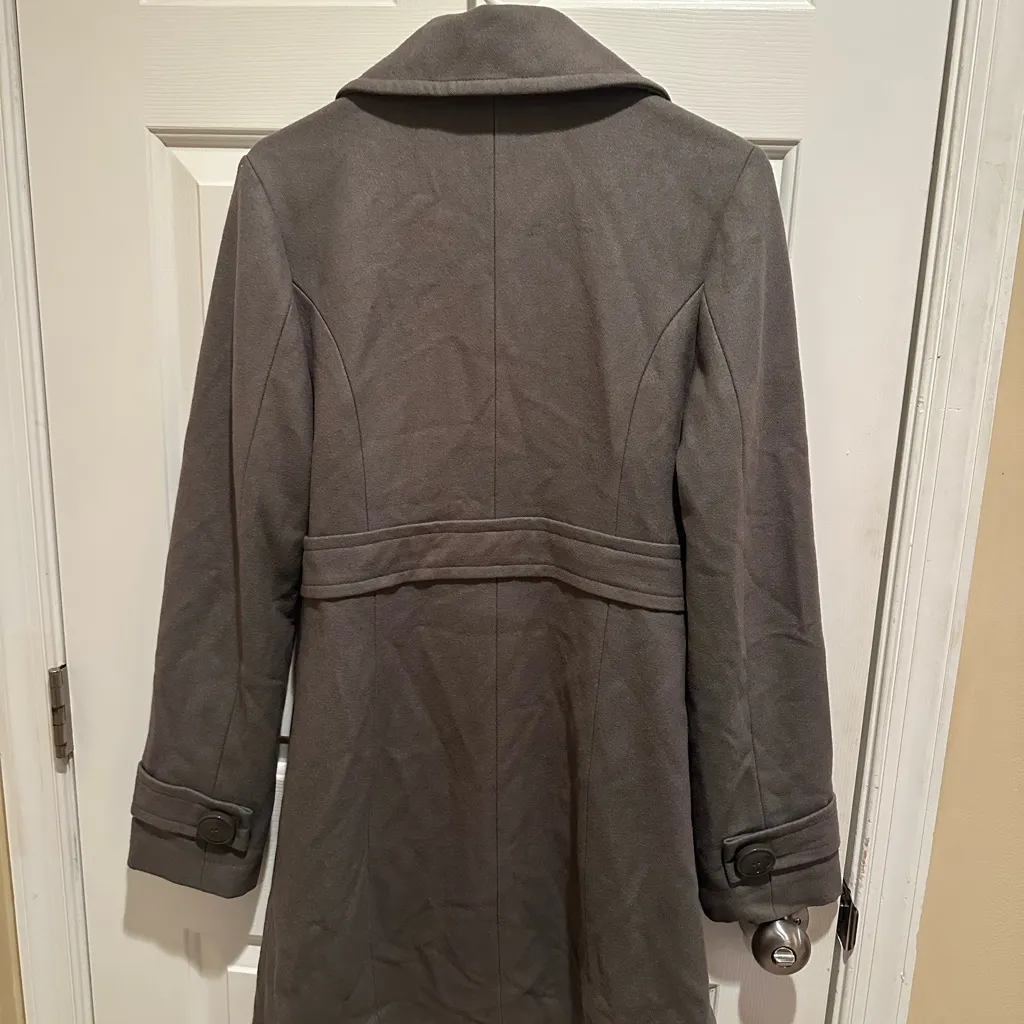 Tulle Anthropologie Wool Blend Pea Coat Lined Women's Gray Medium - Image 6