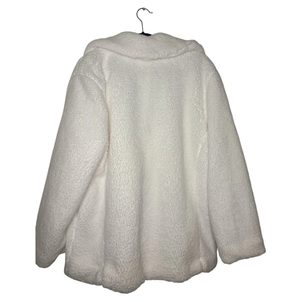 Me Jane White Teddy Jacket Plush Cozy Fit - Image 4