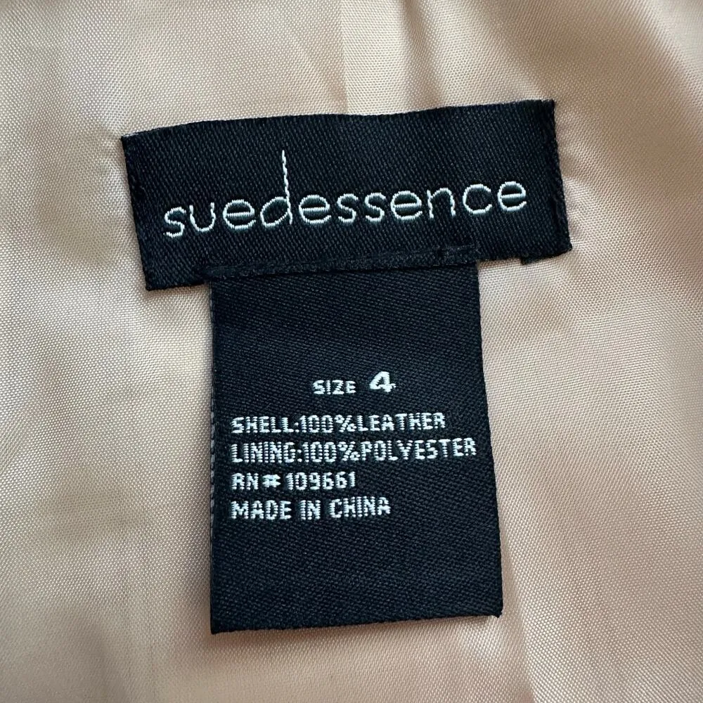 Suedessence tan genuine leather suede pleated midi skirt size 4 - Image 5