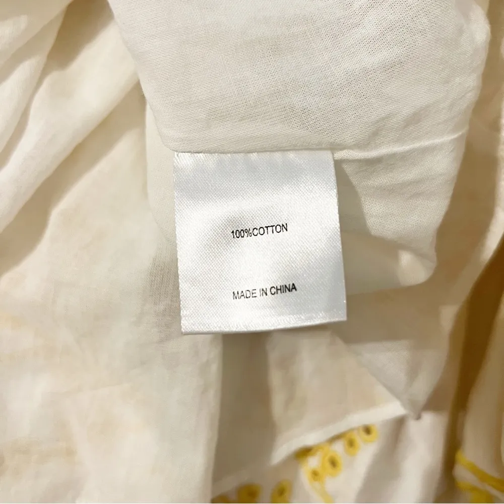 AJE MIMOSA BRODERIE DAY DRESS MIDI White Yellow Embroidered Size 10 - Image 7