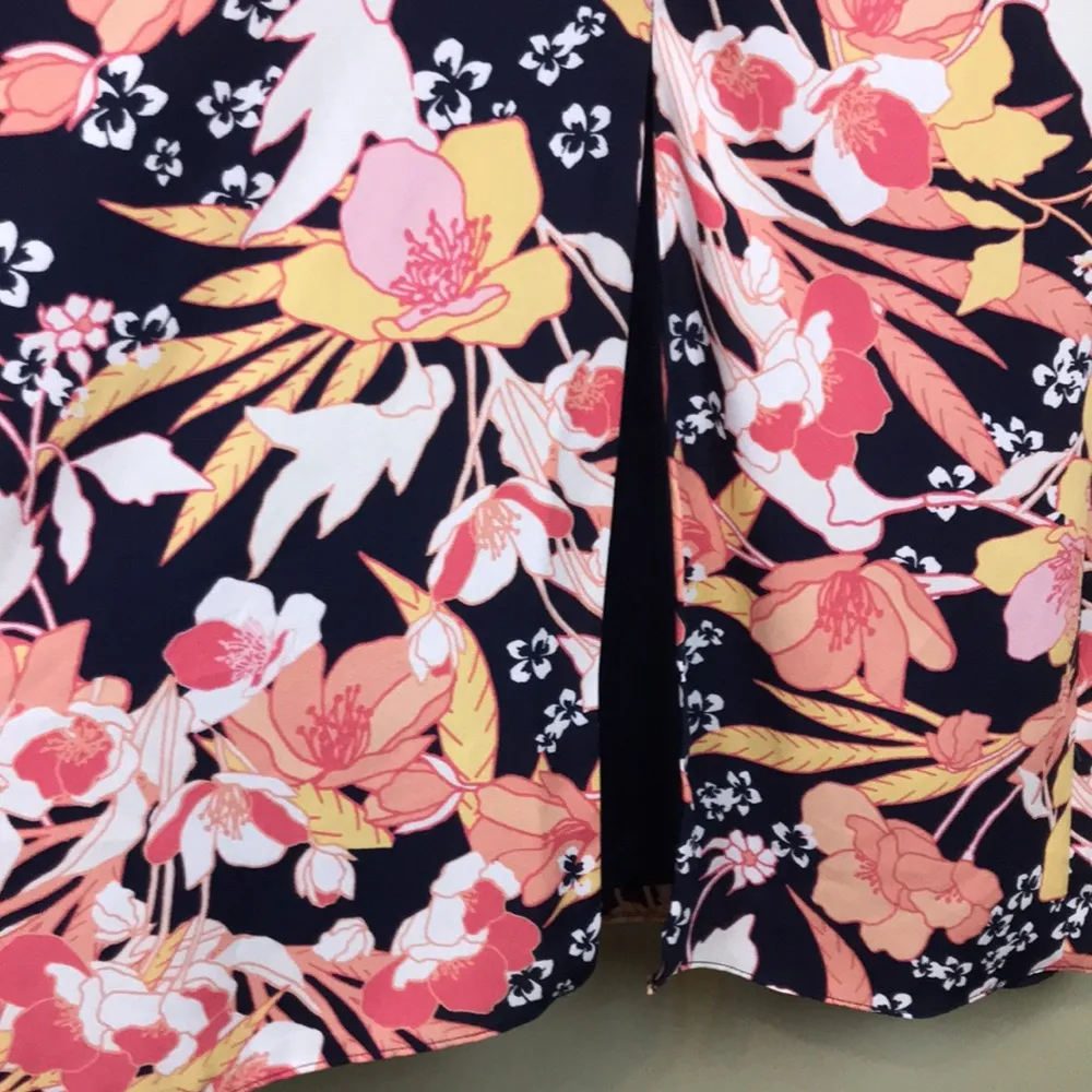 Julia Jordan Women’s Floral Print Puff Sleeve Mock Neck Leg Slit Maxi Dress - Image 4