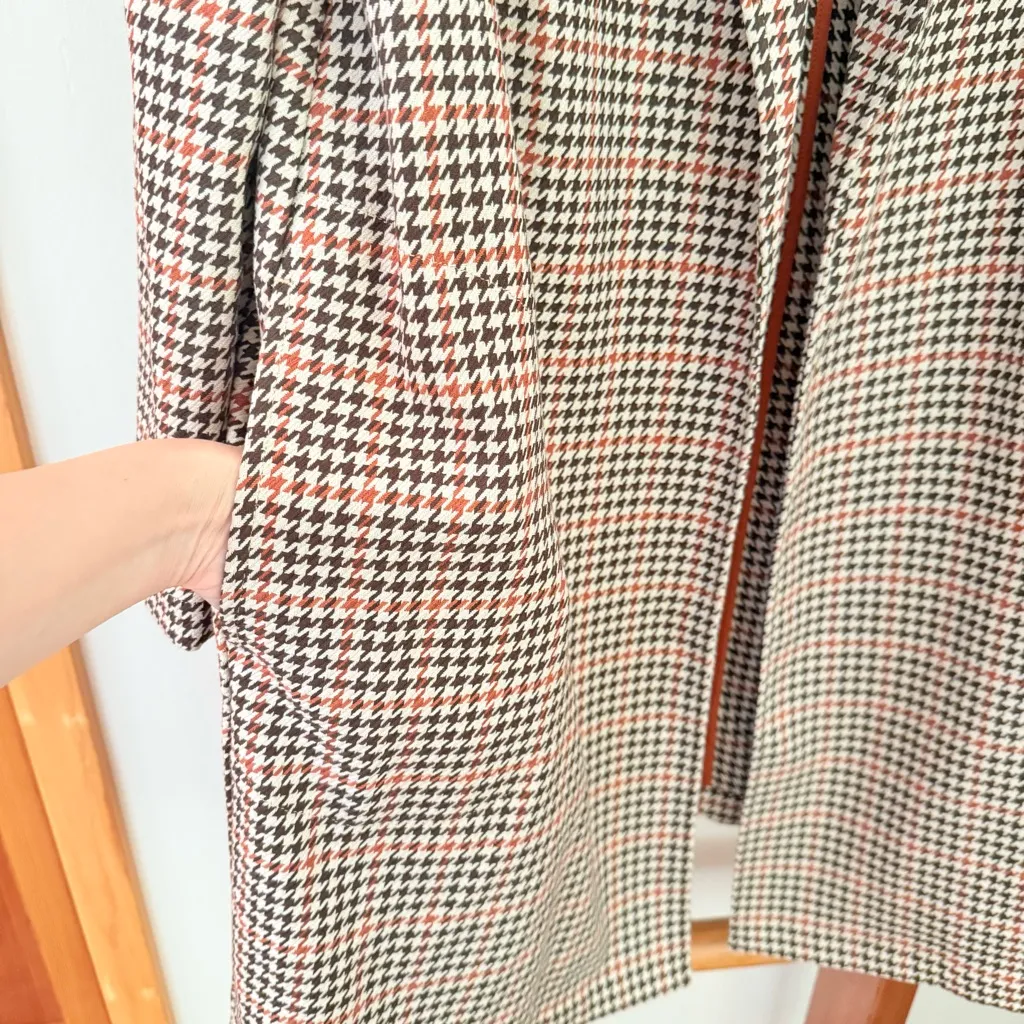 J.Jill Sonoma Houndstooth Duster Blazer Coat XL in Dark Oatmeal Brown - Image 4