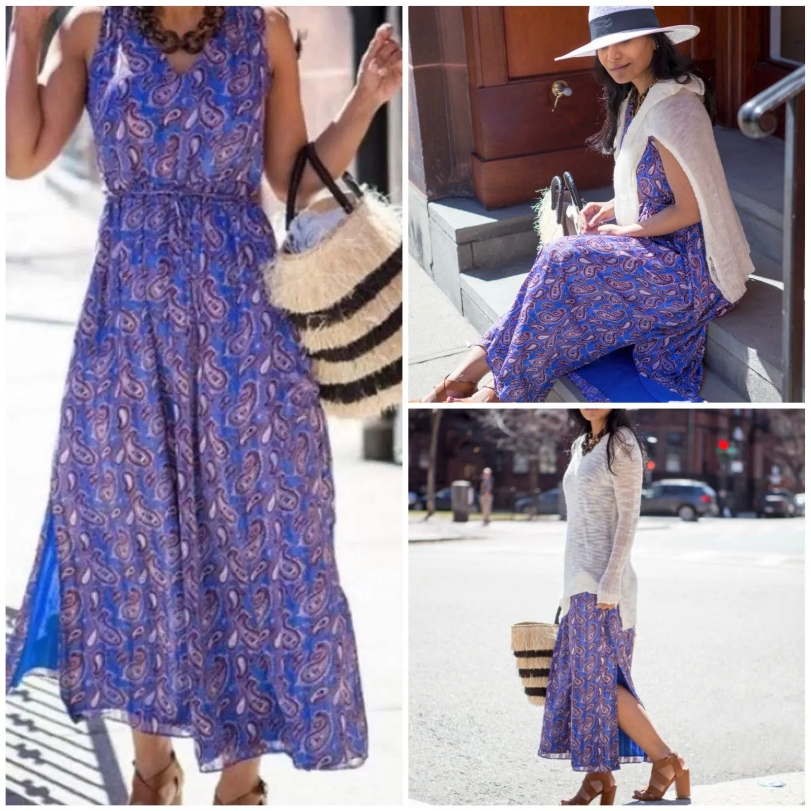 Banana Republic Indigo Paisley Maxi Dress - Image 3
