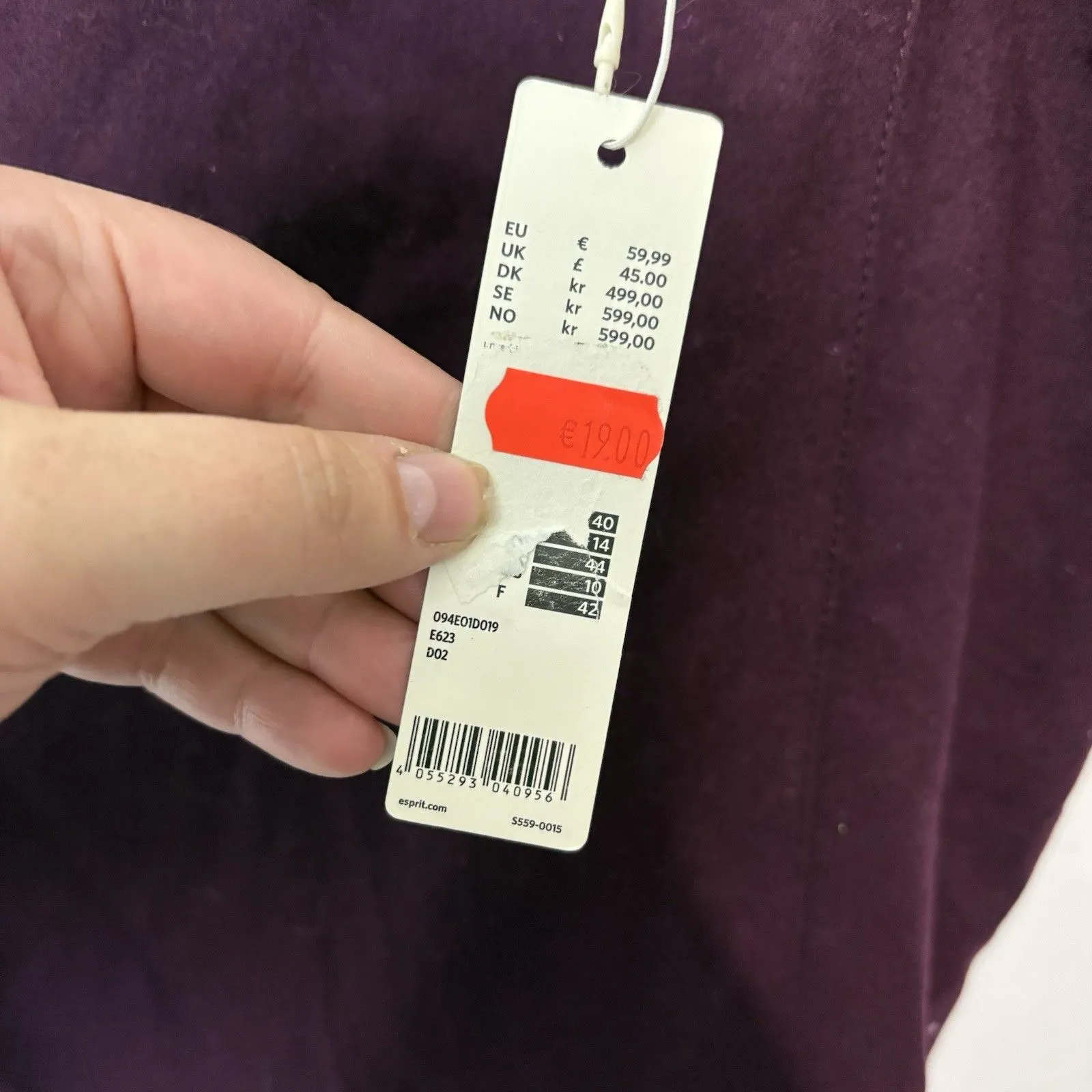 NWT Esprit Mini Skirt Wool Blend Burgundy Classic Winter Work Office Mod Size 10 - Image 4