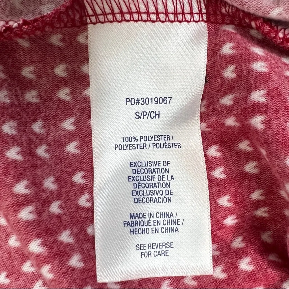 Nautica Sleepwear Size Small Red Button Front Top with White & Black Hea… - Image 10