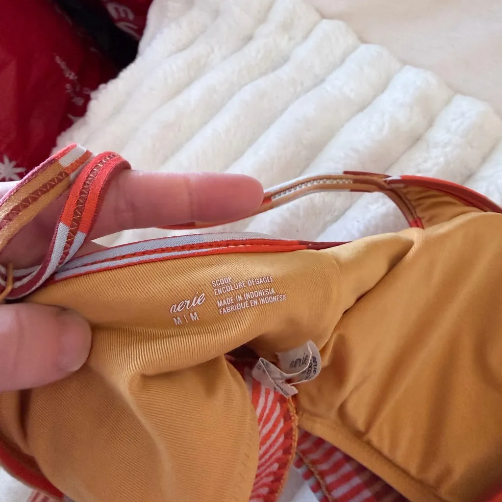 Aerie Striped Red and Brown Bikini Set - Image 5