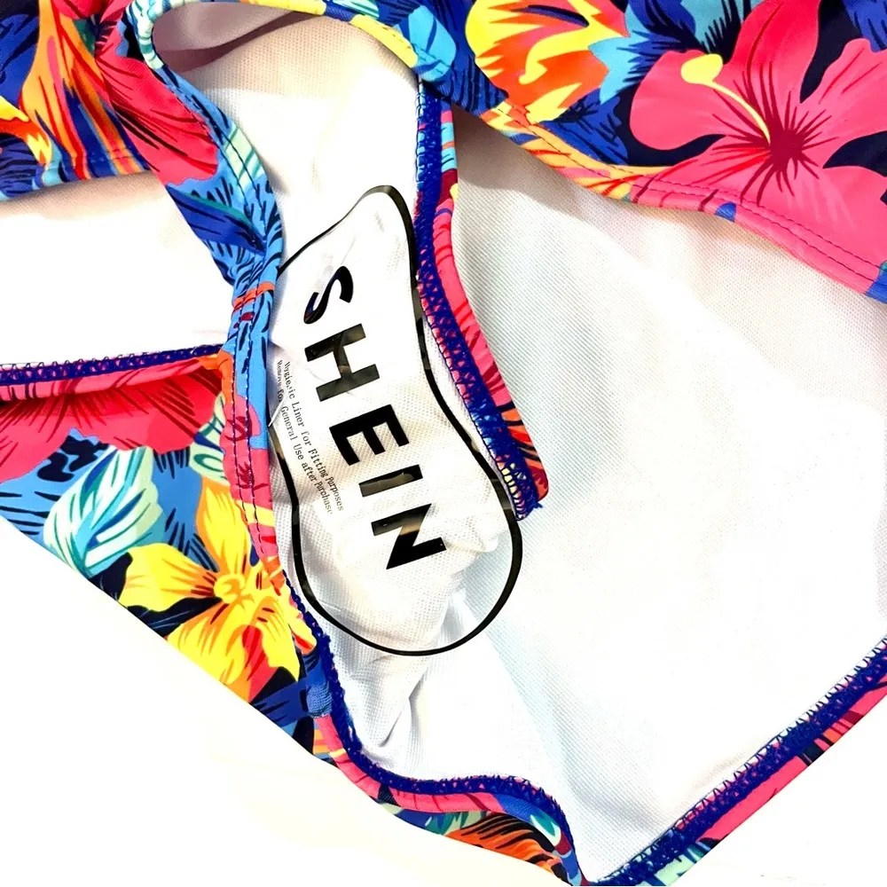 SHEIN one piece tropical print swimsuit size 1X NEW - Image 4