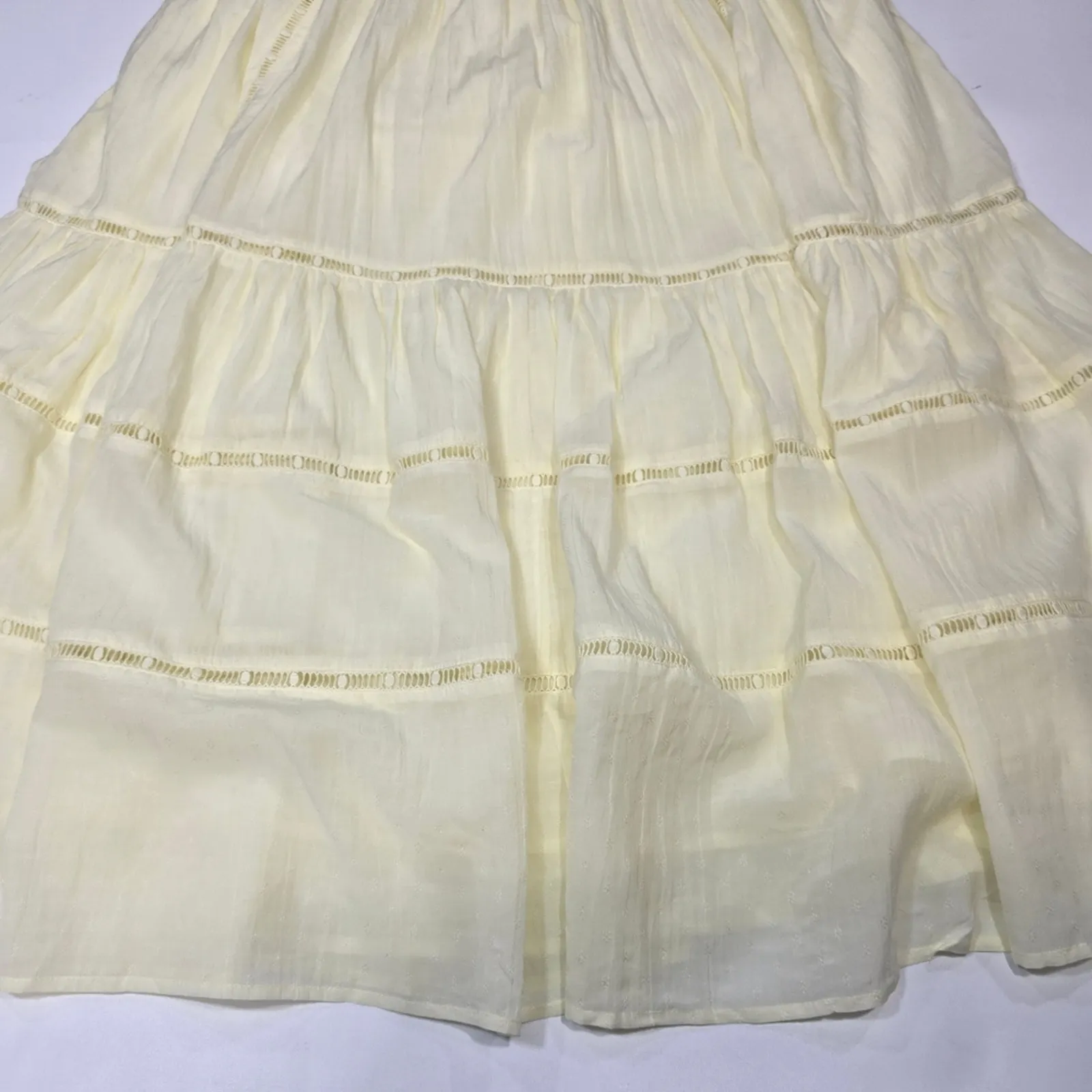 Tularosa Eleanora Embroidered Dress in Mellow Yellow Large - Image 4