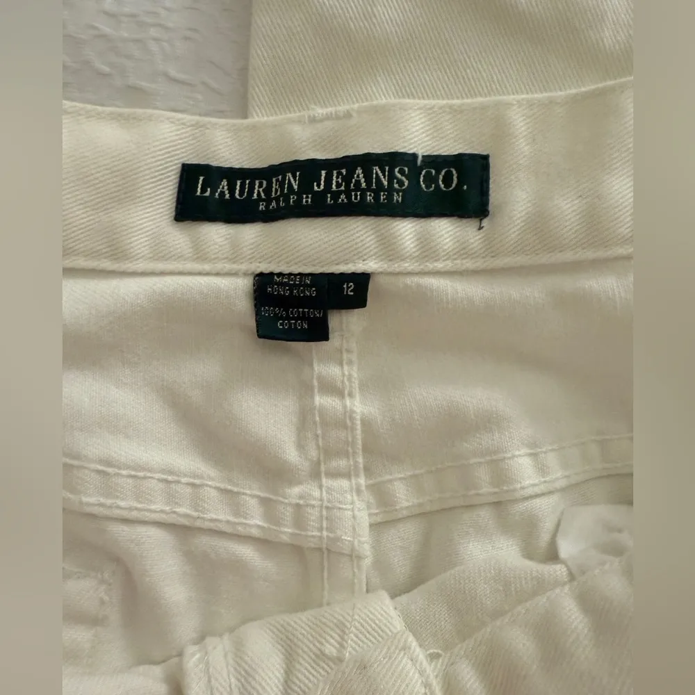 Ralph Lauren Art Print Jeans White Wide Legs Multicolor Paisley Design Sz 12 Y2K - Image 4