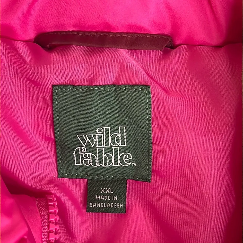 Wild Fable burgundy berry red lining puffer zip up jacket - Image 5