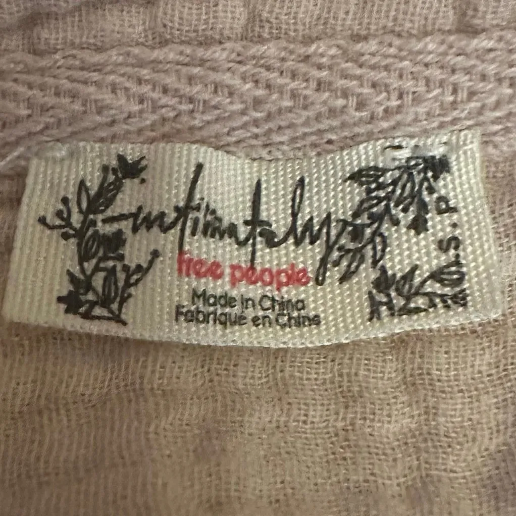 Free People Dainty Ethereal Cottage Eyelet Lace Full Bloom Shirt Rose Dust Small - Image 14