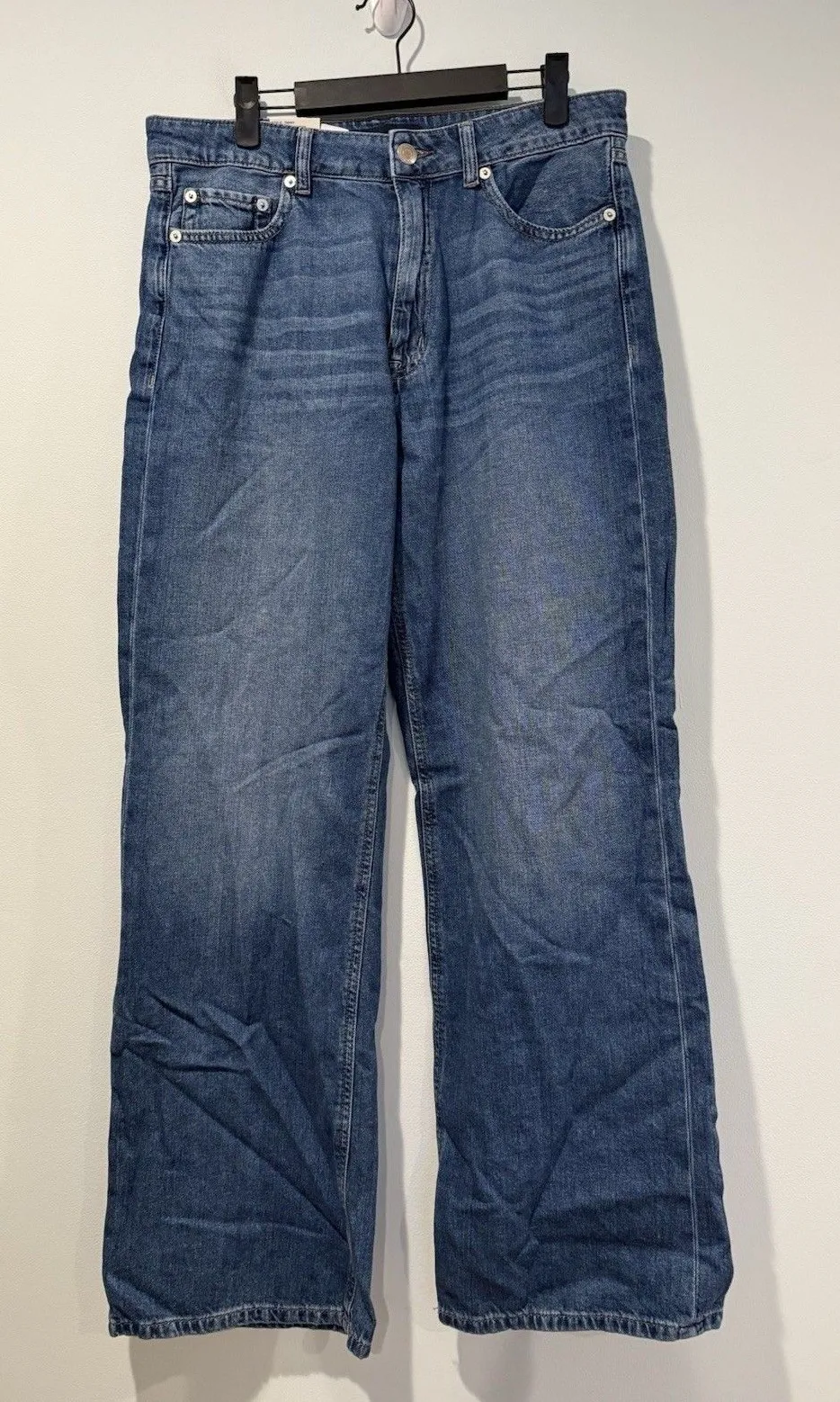 NEW Aeropostale Wide Leg Jeans Womens 10 High Rise Y2K Retro Baggy 100% Cotton Blue - Image 1