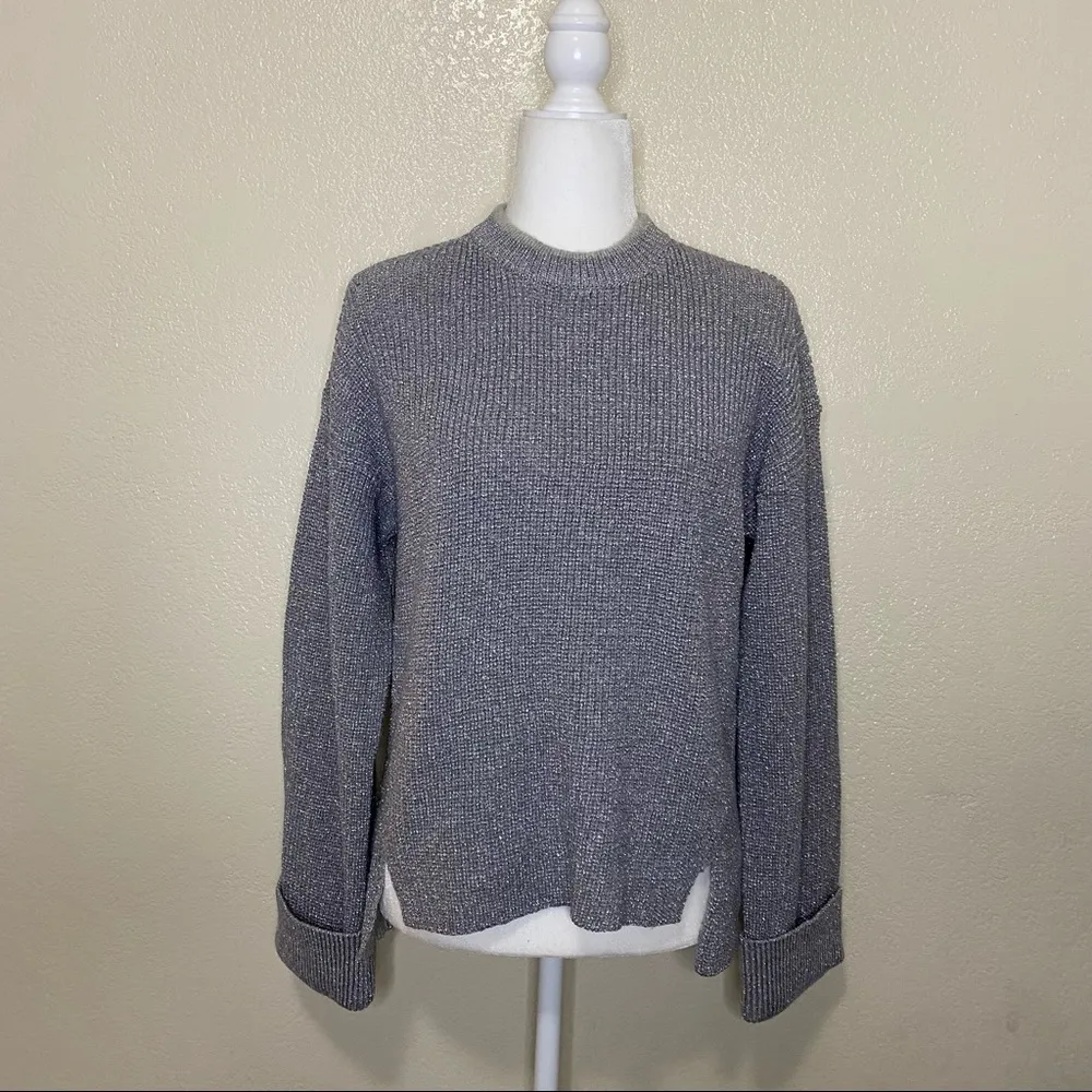 Joie Cicilia Wool Blend Merallic Sweater in Soft Heather Gray Size Small NWT - Image 5