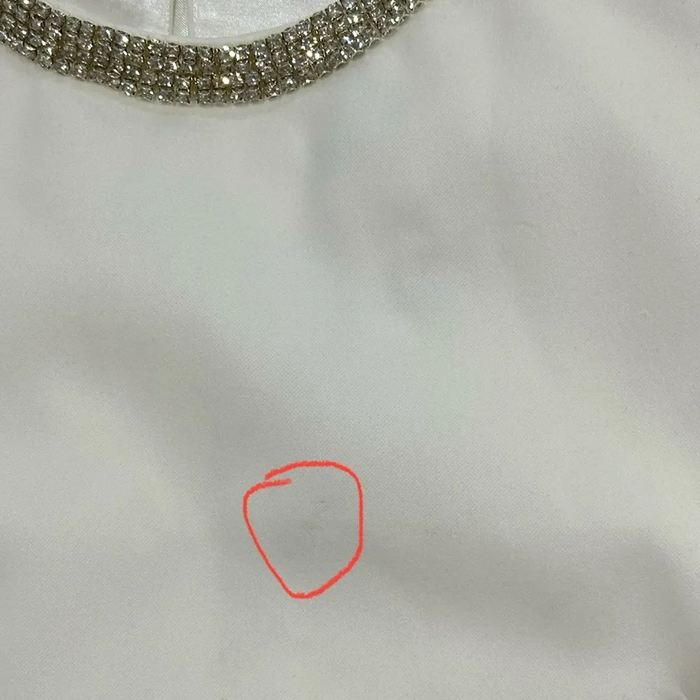 Generation Love Nia Crepe Top Sleeveless Embellished Neckline White Small New - Image 11