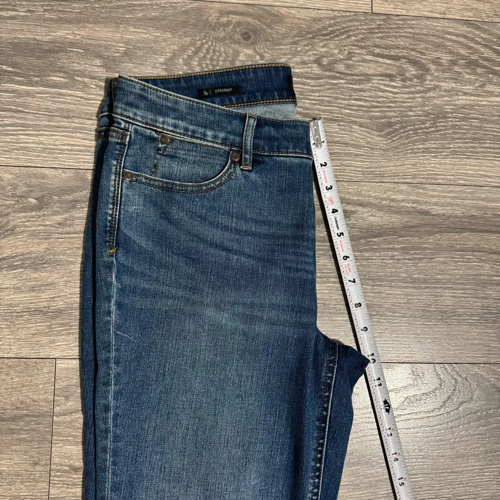 Talbots Women Straight Leg Flawless Five-Pocket Blue Mid-Rise Jeans Size‎ 8P - Image 12