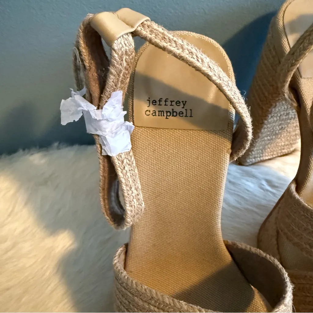 Jeffrey Campbell Yawl Natural Raffia Platform Heeled Sandals - Image 6