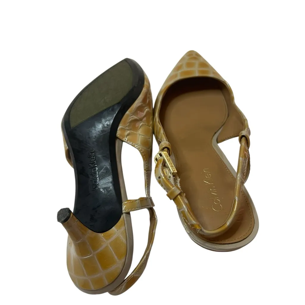 Vintage Calvin Klein Patsi Croc Slingback Low Kitten Heels - Image 7