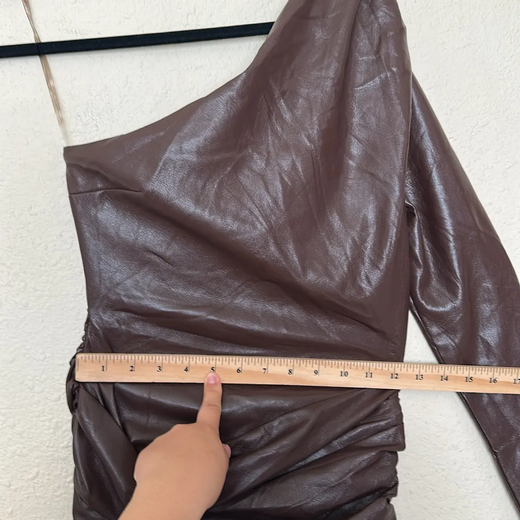 HOUSE OF‎ CB Octavia Vegan Leather Maxi Dress in Cocoa NWOT Size S - Image 9