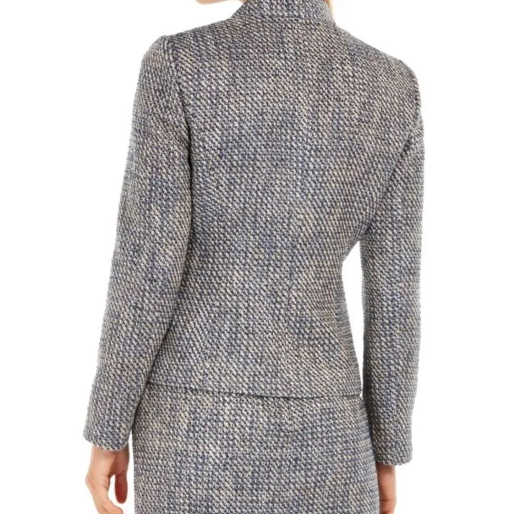 Calvin Klein Petite Tweed Blazer Jacket Cropped Classic Office Career Open US 14 - Image 2