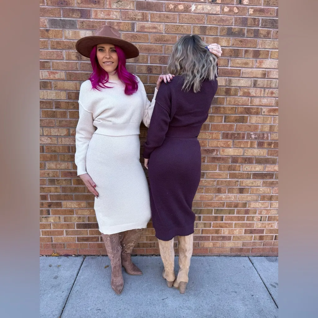 Free people Hailee Sweater Shirt/Skirt Set, Size Small,$128 - Image 4