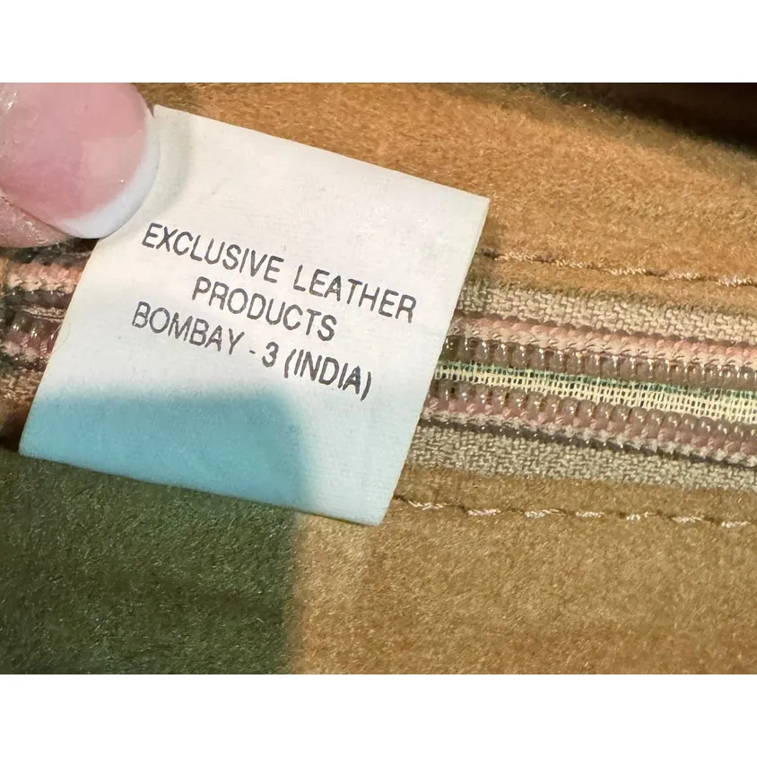 Vintage Sabiha Leather Boutique Cognac Satchel – Brass Lock, Made in India Brown - Image 12