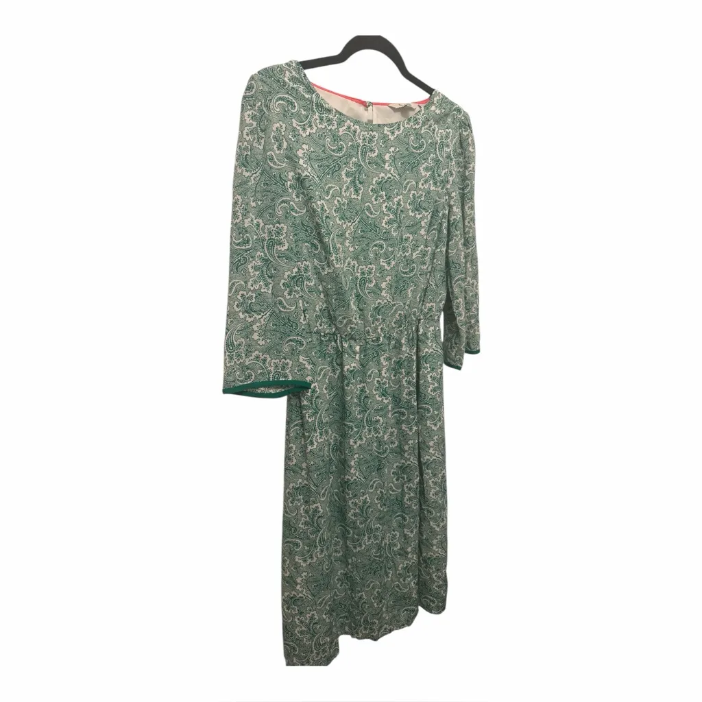 BODEN Dolly Dress in Paisley Print Green size 6 Long - Image 4