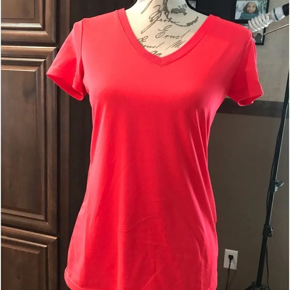 Reebok Size Small Short Sleeve Athletic Top Hot Pink - Image 3