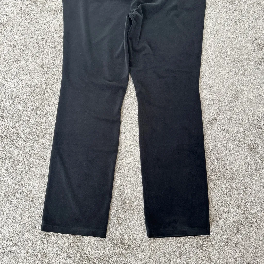 Juicy by Juicy Couture Velour Pull On Pants Straight Leg High Rise in Black 1X - Image 8